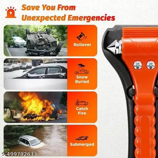 Window Breaker and Seat Belt Cutter, Emergency Escape Tool Safety Hammer, Life Saving Survival Kit - NARIX INDIA 