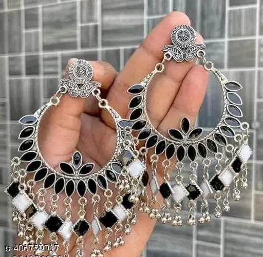Samridhi DC Pack of 2 Oxidised Earring, meenakari earring, jhumka earring - NARIX INDIA 
