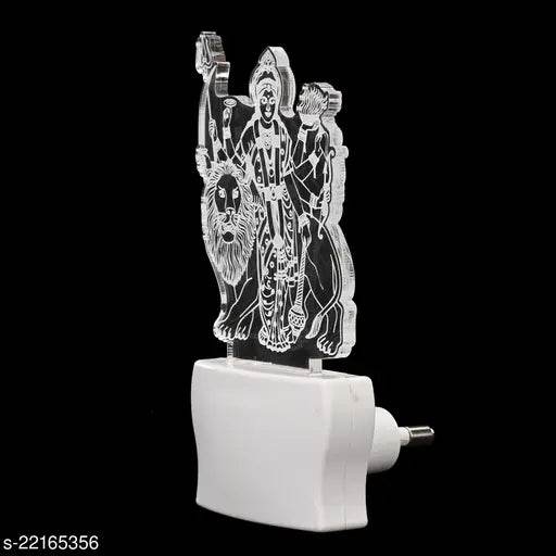Afast 3D Illusion Goddess Durga With Lion LED Plug & Play Wall Lamp - NARIX INDIA 
