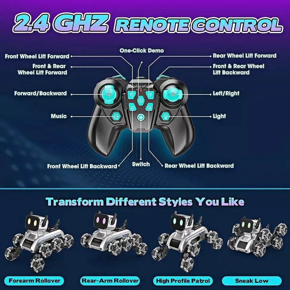 Generic Robot Dog Toys for Age 8-13, 8WD Remote Control Robot Dog Rc Car with Light - NARIX INDIA 