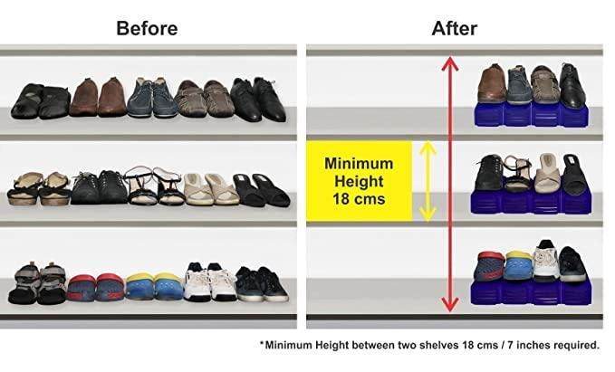 Shoe Rack-Space Savers Shoe Rack Cabinets Storage Plastic Adjustable Shoes Wardrobe Shoes Storage ( 4 Pcs) - NARIX INDIA 