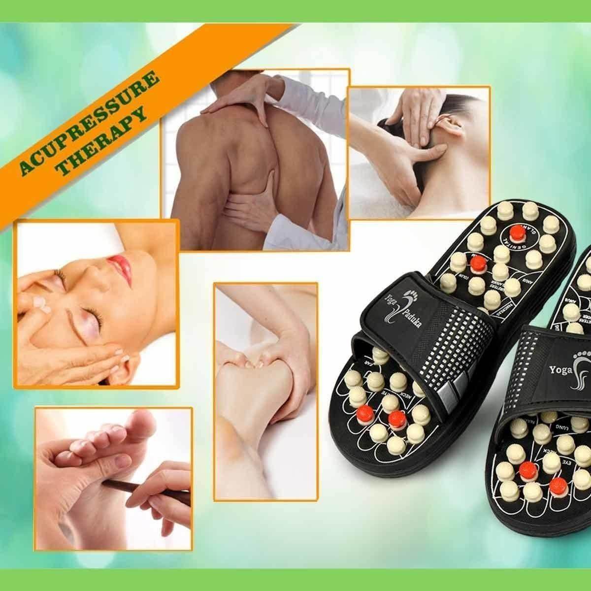 Acupressure and Magnetic Therapy Paduka Slippers for Full Body Blood Circulation For Men and Women - NARIX INDIA 