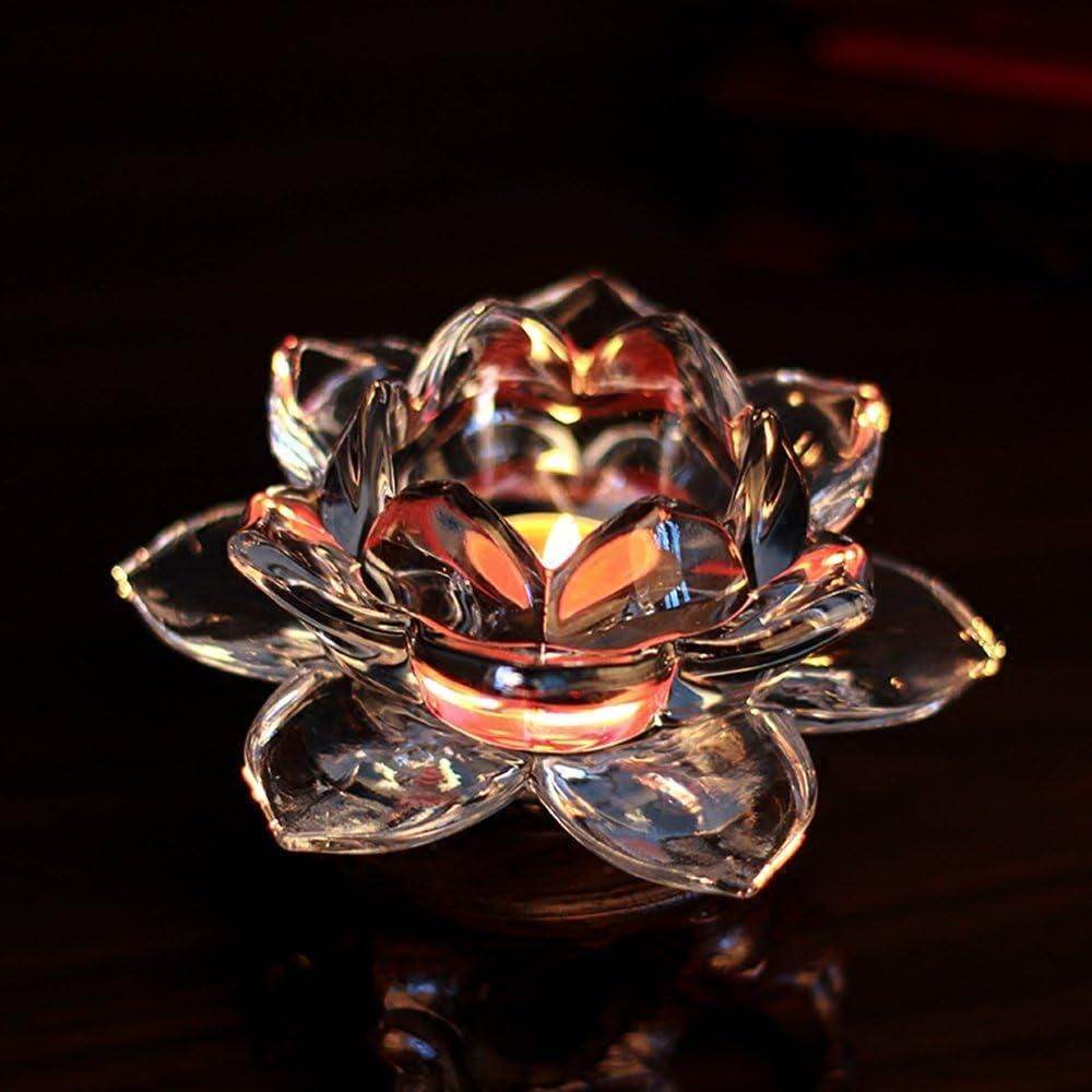 Glass Lotus Flower Tea Light Candle Holder Set - NARIX INDIA 