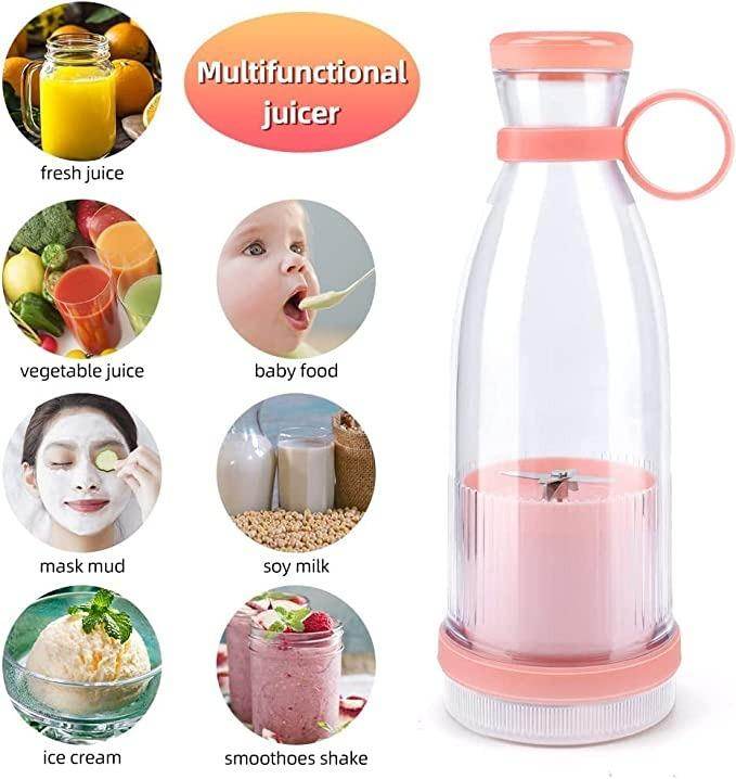MIXEN Fresh Juice Portable Blender, 350ML Smoothie Blender Bottle, Grinder For Smoothie or Shakes, Baby Food, Personal Mixer, Mini Juicer Travel/School/Office/Workout/Travel Use - NARIX INDIA 