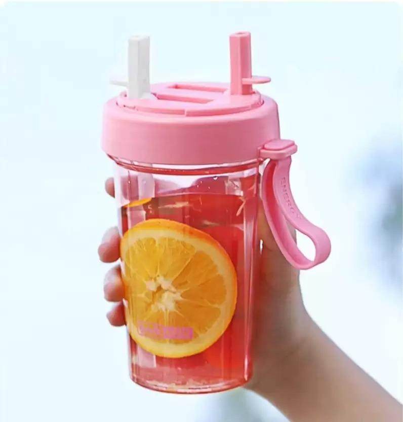 2 in 1 Water Bottle for hot and Cold Drinks with Double Straws and Cover 1000 ml Bottle - NARIX INDIA 