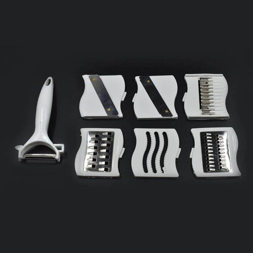 Vegetable Cutter- 7 in 1 Multifunction Magic Rotate Vegetable Cutter with Drain Basket Large Capacity - NARIX INDIA 