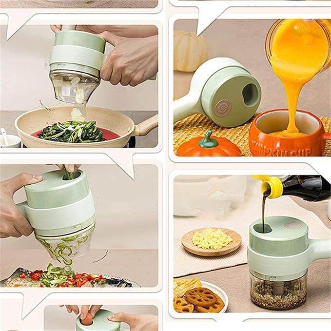4 in 1 Portable Electric Vegetable Cutter Set - NARIX INDIA 