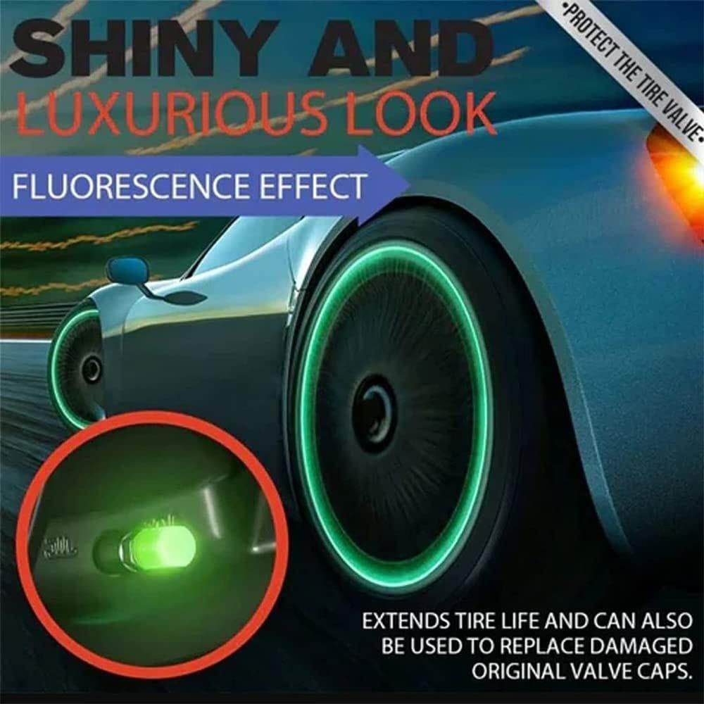 Universal Fluorescent Car Tire Valve Caps (Pack of 4) - NARIX INDIA 