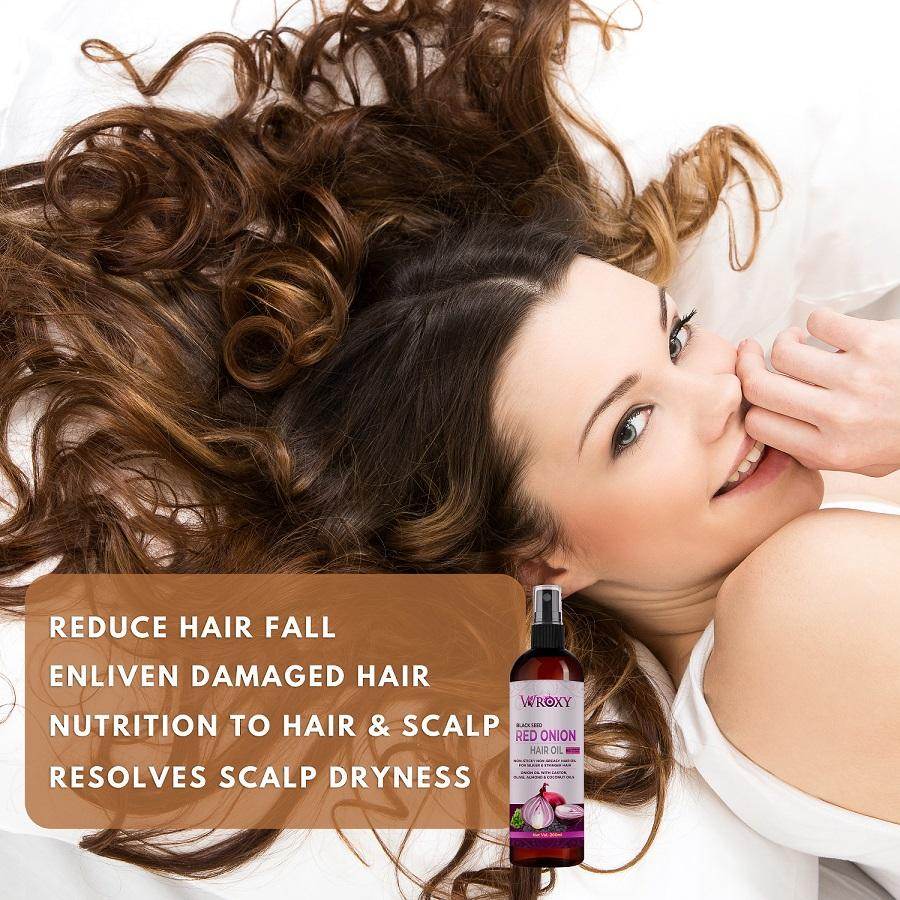 Wroxy Onion Black Seed Hair Oil Controls Hair Fall (Pack of 1) - NARIX INDIA 