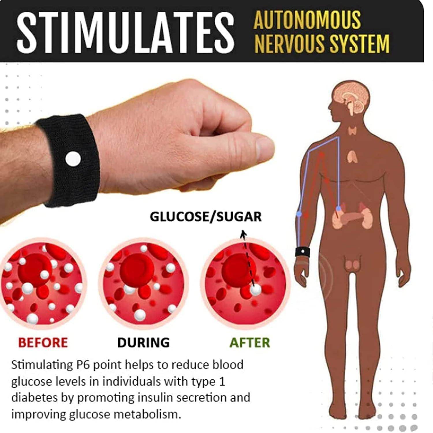 Sugar Control Wristband (Black Color) - NARIX INDIA 