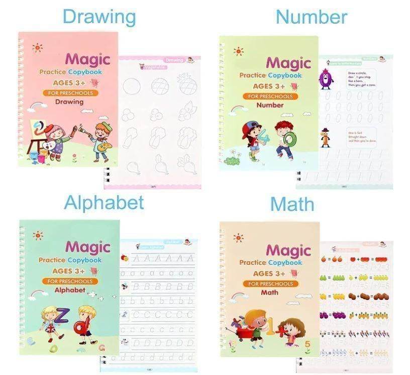 Magic Book Set of 2 ( 8 Book + 20 Refill+2 Pen+2 Grip) - NARIX INDIA 