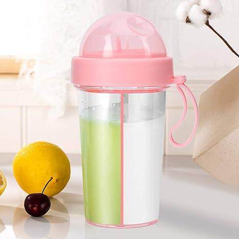 2 in 1 Water Bottle for hot and Cold Drinks with Double Straws and Cover 1000 ml Bottle - NARIX INDIA 