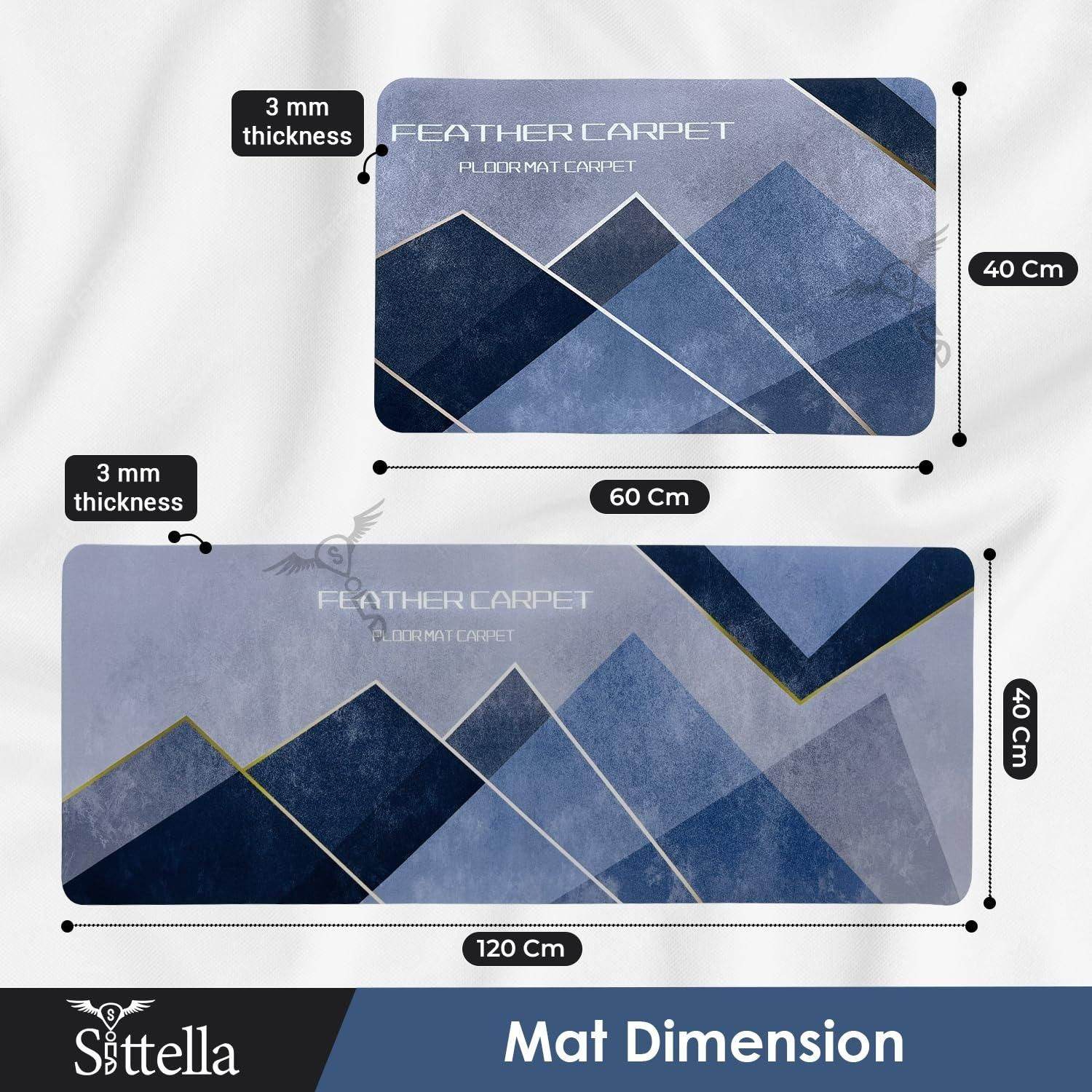 Rubber Floor Mat with Runner Geometric Pattern (Design As per Availibility) - NARIX INDIA 