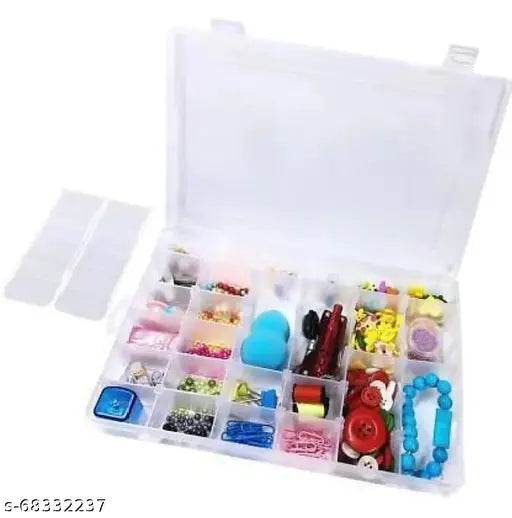 36 Compartment Grid Removable Dividers Storage Box Jewelry Box, Beads Box, Earrings Box, Sundries Storage, Bracelet Box, Hair Clips Box Jewelry Box, Beads Box, Earrings Box, Sundries Storage, Hair Clips Box, Bracelet Box Vanity Box (Multicolor) - NARIX INDIA 