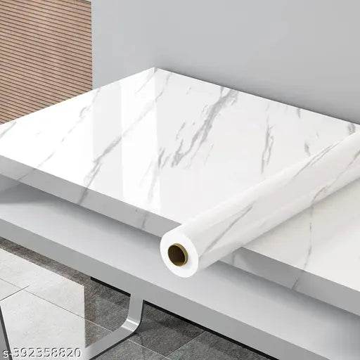 60 x 200 CM White Marble kitchen wall stickers oil proof heat resistant, wallpaper for kitchen, kitchen oil proof wall sticker, stickers for bathroom, marble wallpaper - NARIX INDIA 