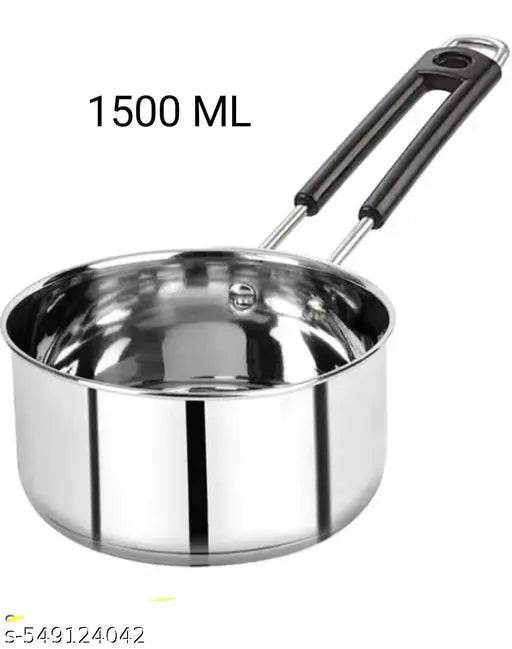 1500 ml Multiple purpose Stainless steel Soucepan I Tea pan for gas stove - NARIX INDIA 