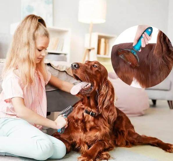 2 in 1 Deshedding Grooming Undercoat Brush - NARIX INDIA 