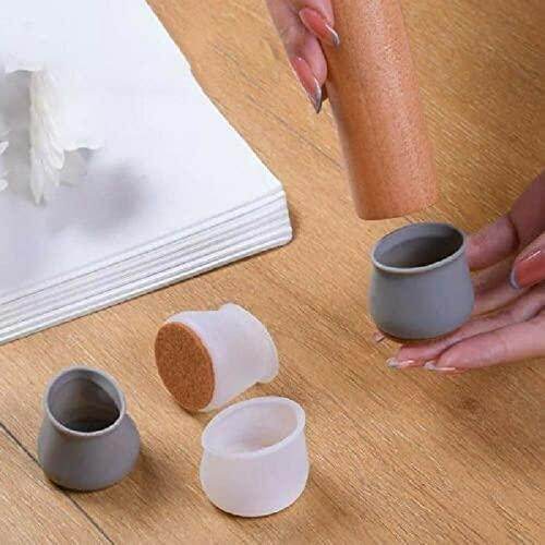 NOBILEA Silicone Chair Leg Protectors with Felt for Hardwood Floors (6PCS), Silicone Furniture Leg Cover Pad for Protecting Floors from Scratches and Noise, Smooth Moving for Chair Feet. - NARIX INDIA 