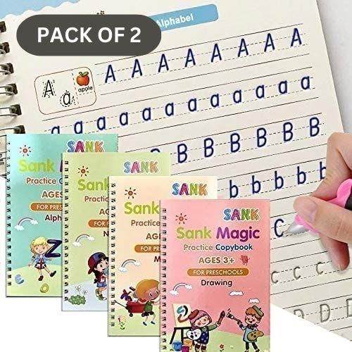Magic Book Set of 2 ( 8 Book + 20 Refill+2 Pen+2 Grip) - NARIX INDIA 