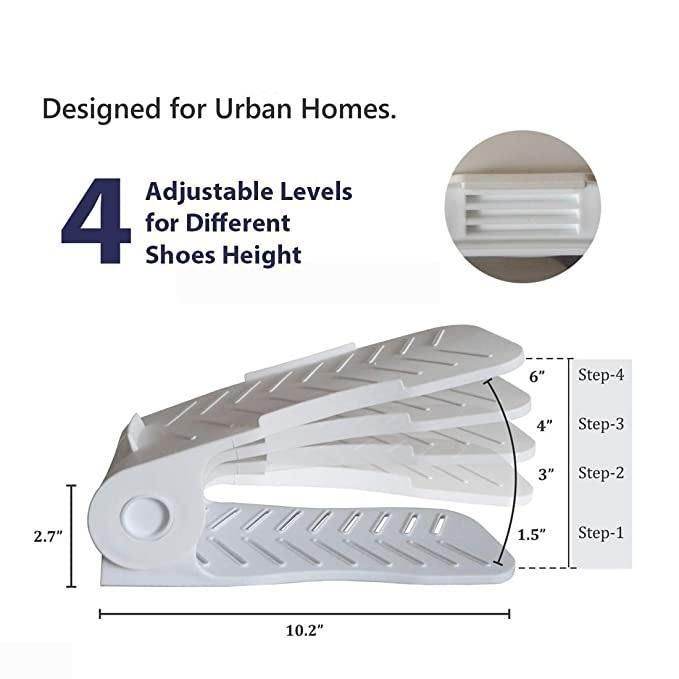 Shoe Rack-Space Savers Shoe Rack Cabinets Storage Plastic Adjustable Shoes Wardrobe Shoes Storage ( 4 Pcs) - NARIX INDIA 