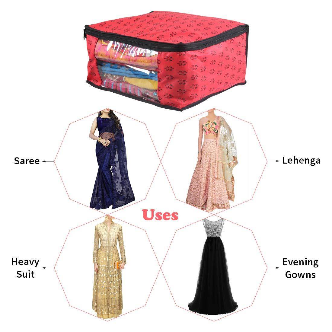 Saree Cover - Non Woven Printed Big Size Saree Covers ( Pack of 3 ) - NARIX INDIA 