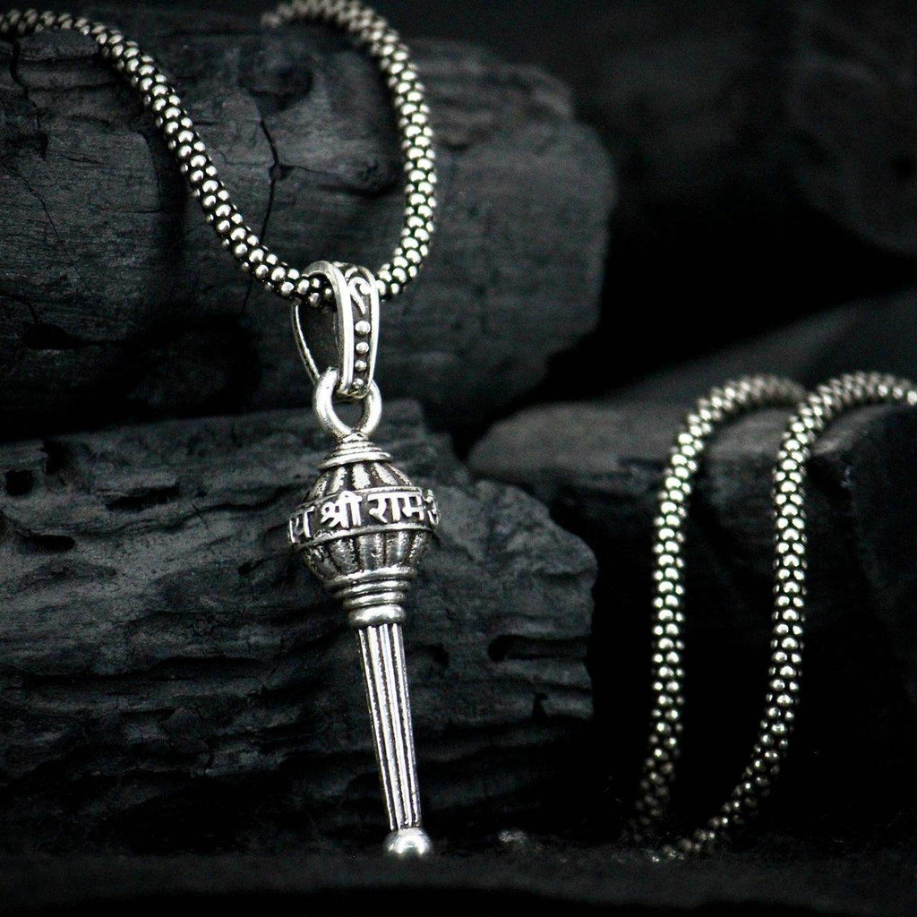 Men's Silver Chain with Gada Pendant - NARIX INDIA 