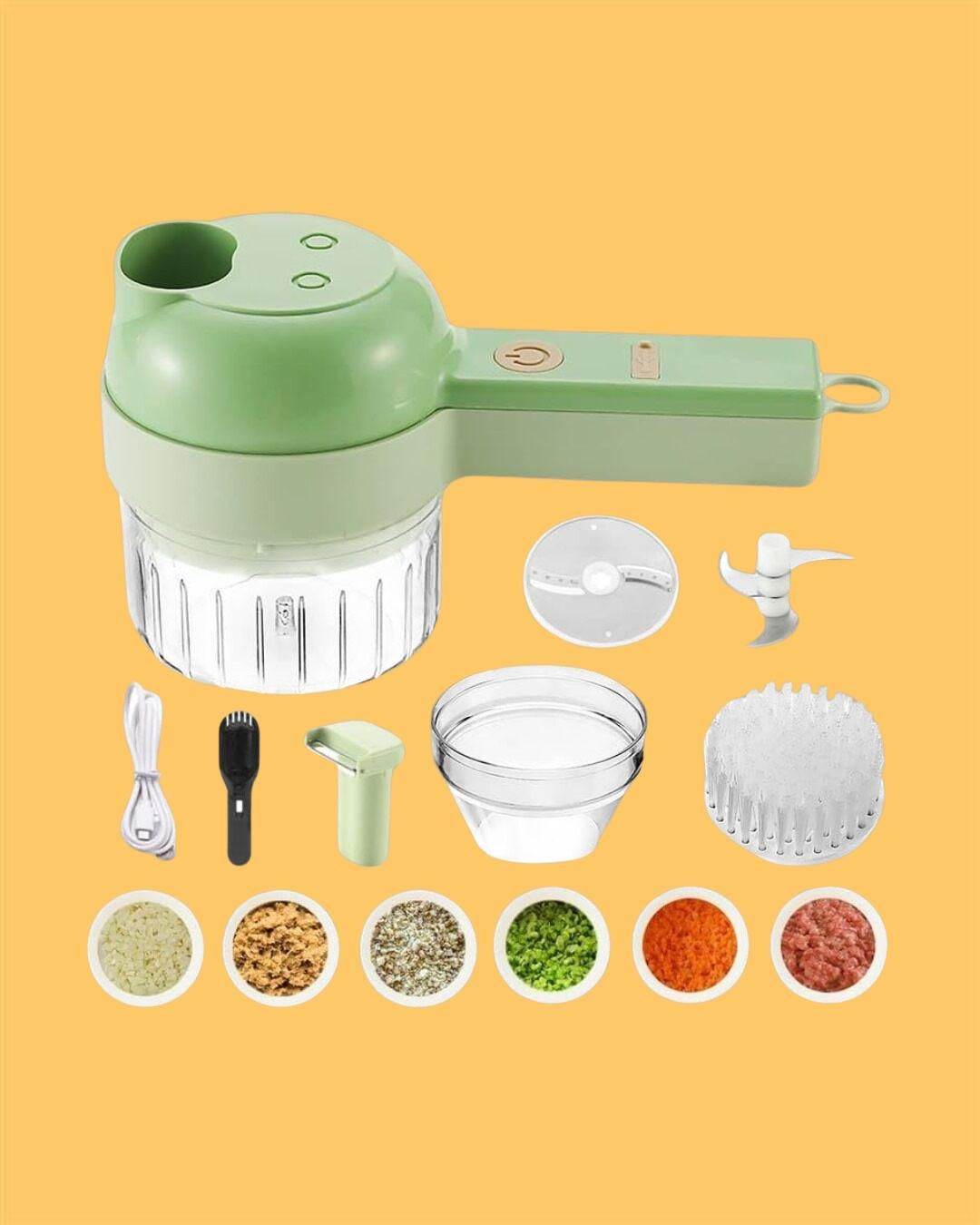 4 in 1 Portable Electric Vegetable Cutter Set - NARIX INDIA 