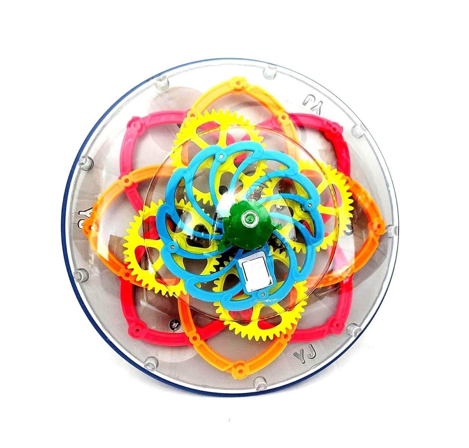 Electric Transparent Gear UFO Space Flying Saucer Toy Toddler Interaction - NARIX INDIA 