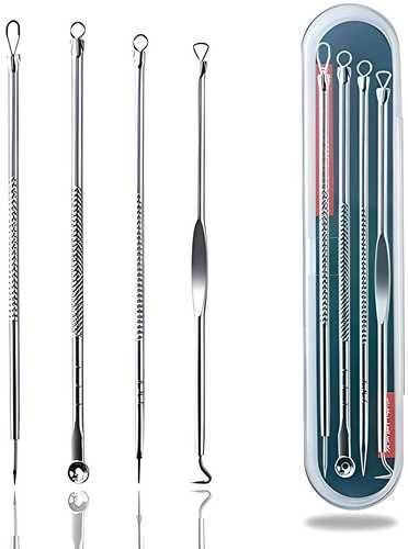 Stainless Steel Blackhead Remover Extractor Tool Set of 4 - NARIX INDIA 