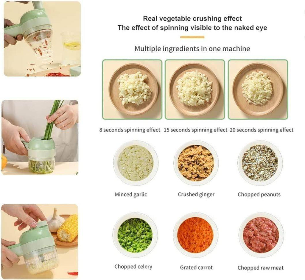 4 in 1 Portable Electric Vegetable Cutter Set - NARIX INDIA 