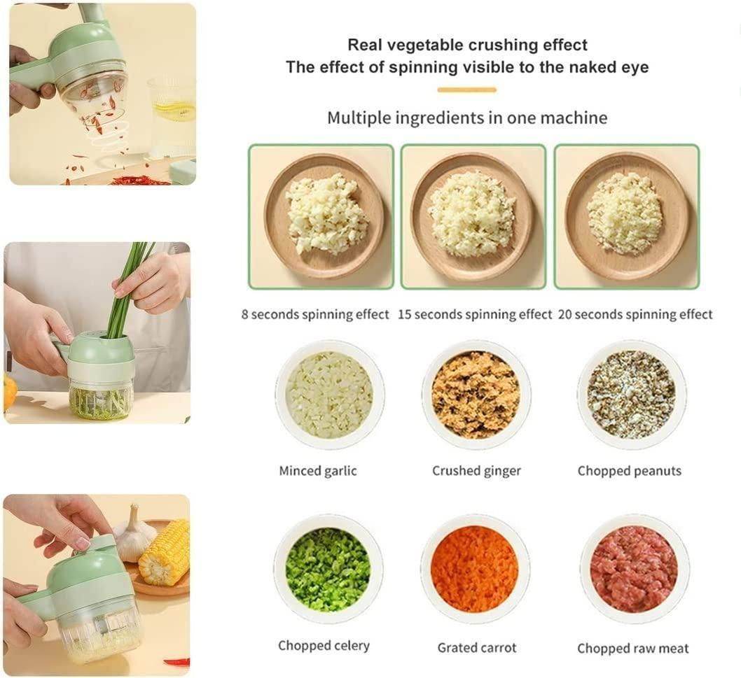 4 in 1 Portable Electric Vegetable Cutter Set - NARIX INDIA 