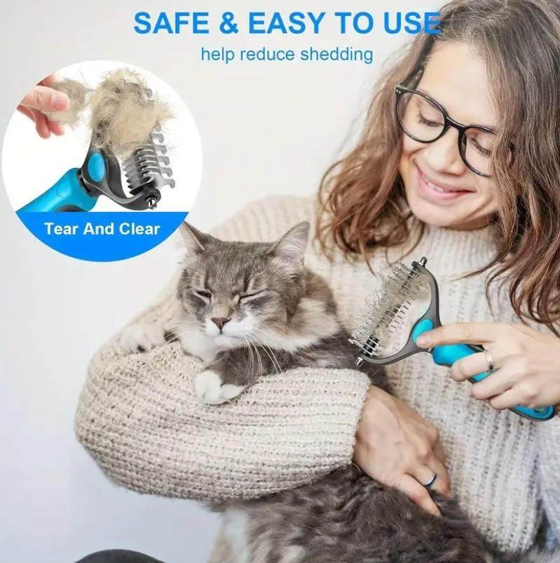 2 in 1 Deshedding Grooming Undercoat Brush - NARIX INDIA 