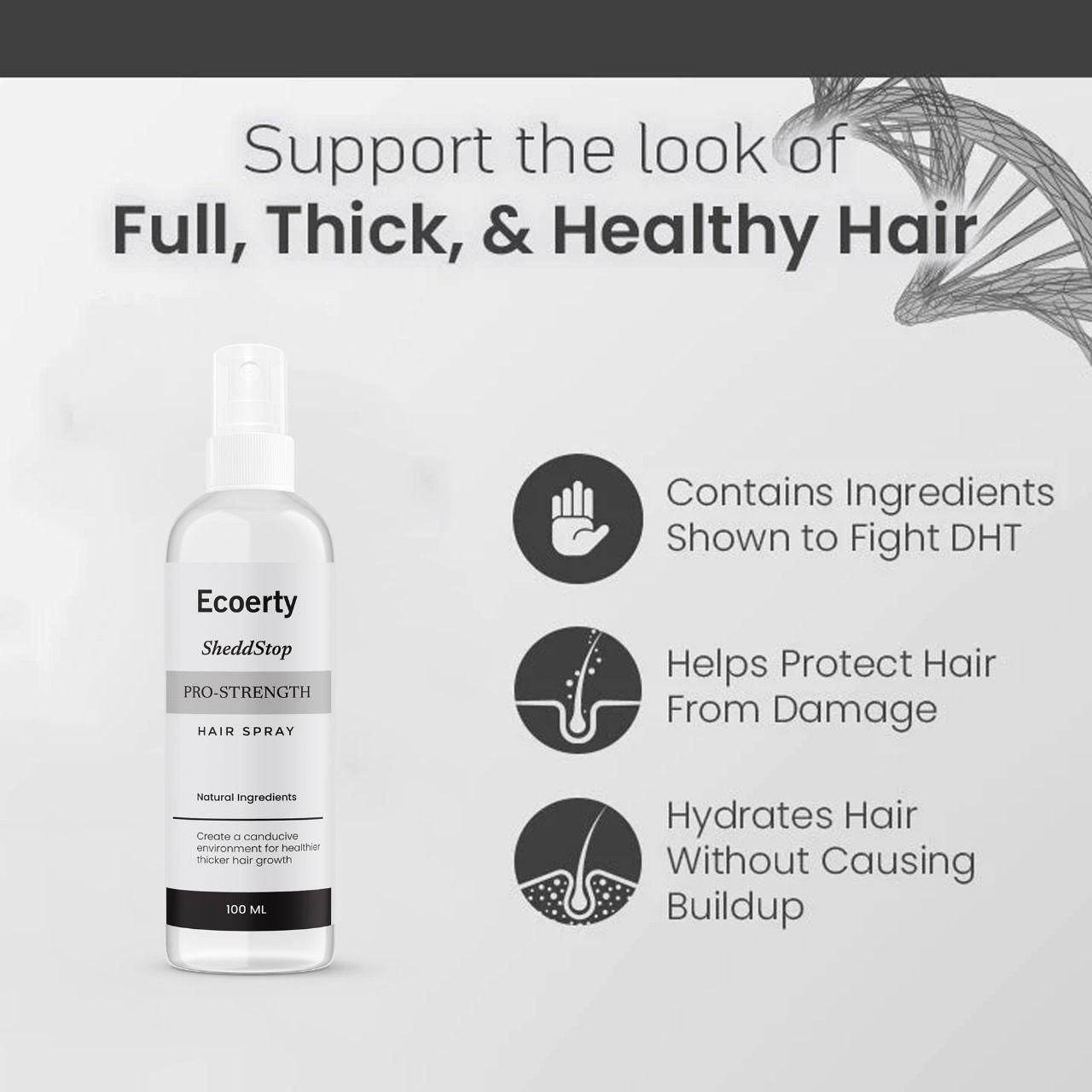 Ecoerty SheddStop Pro-Strength Hair Spray 100ml Pack of 1 - NARIX INDIA 