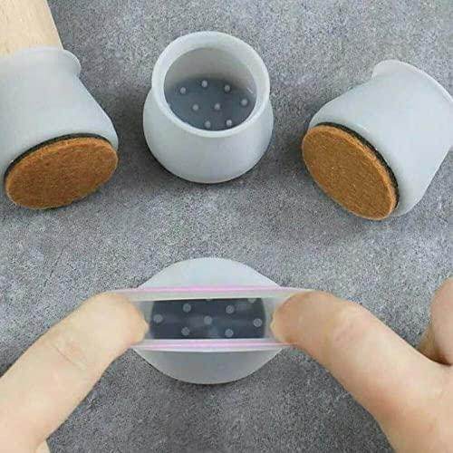 NOBILEA Silicone Chair Leg Protectors with Felt for Hardwood Floors (6PCS), Silicone Furniture Leg Cover Pad for Protecting Floors from Scratches and Noise, Smooth Moving for Chair Feet. - NARIX INDIA 