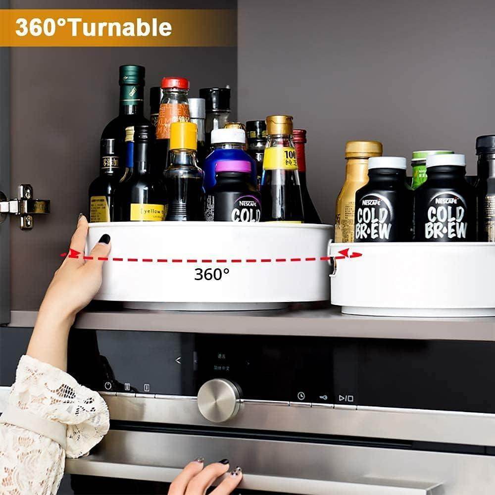 Multi-Purpose 360� Rotating Organizer Tray Use for Spice Rack, Cosmetic Organizer and Many more (Off-White Cream) - NARIX INDIA 