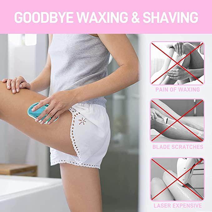 FLETIX Crystal Hair Eraser Stone, Painless Magic Crystal Hair Remover for Women Men, Hair Removal Eraser Exfoliator Tool for Arms Legs Back Bikini Body Any Part (Multicolor) - NARIX INDIA 