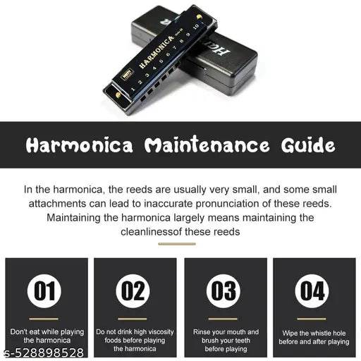 Harmonica Mouth Organ Musical Instrument, Titanium Copper Core Mouth Organ Gift for Kids, Mouthorgans Instrument Harmonica C Key 10 Holes 20 Tones Blues Harmonica for Beginners Kids Gifts - NARIX INDIA 