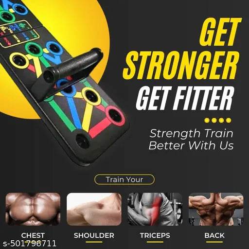 QUlCKFlT 10in1 Portable Board with Strong Grip Handle for Chest Press Home & Gym Exercise Push-up Bar - NARIX INDIA 