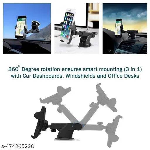 Long Neck 360 Degree Adjustable Universal Car Mobile Phone Holder (Car Mobile Holder) Click to Open expanded View - NARIX INDIA 