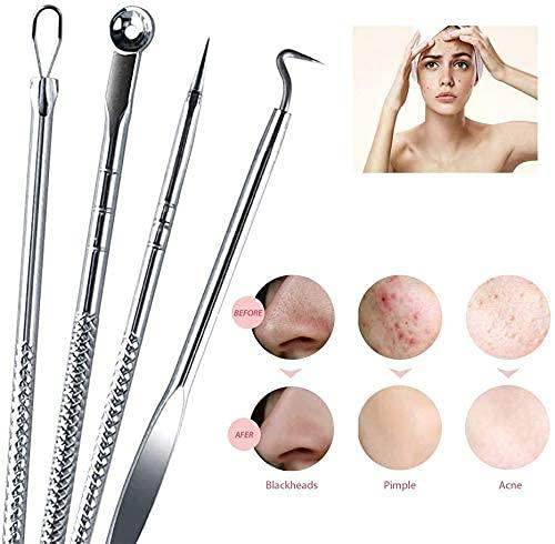 Stainless Steel Blackhead Remover Extractor Tool Set of 4 - NARIX INDIA 
