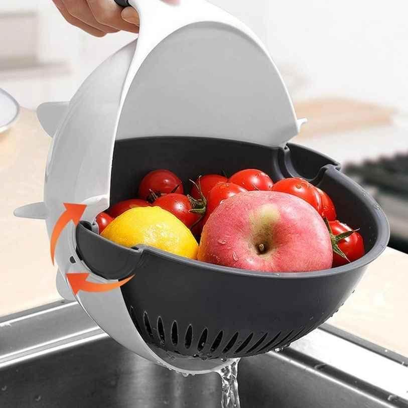 Vegetable Cutter- 7 in 1 Multifunction Magic Rotate Vegetable Cutter with Drain Basket Large Capacity - NARIX INDIA 