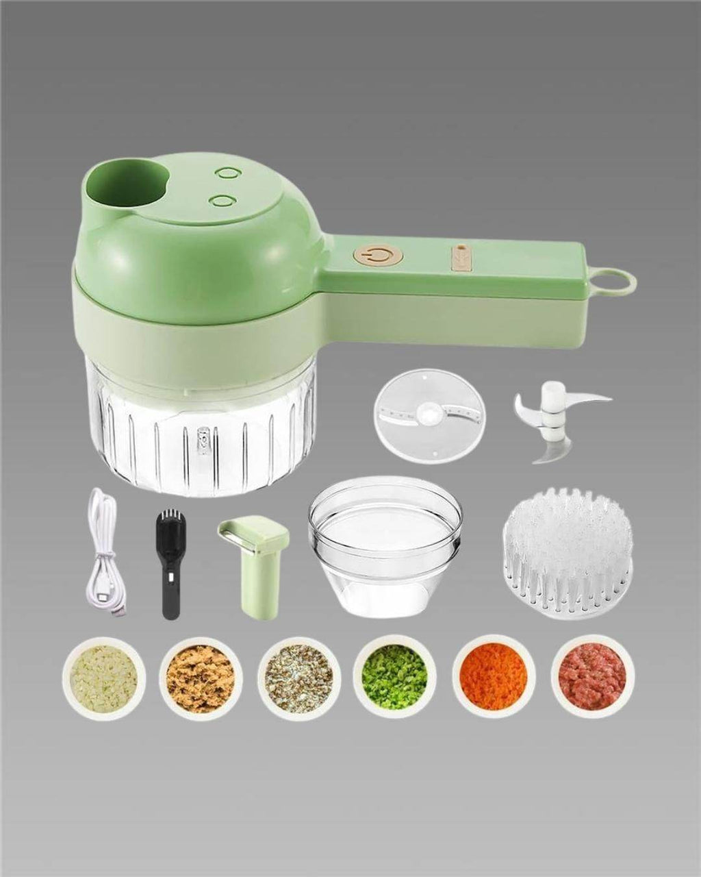4 in 1 Portable Electric Vegetable Cutter Set - NARIX INDIA 