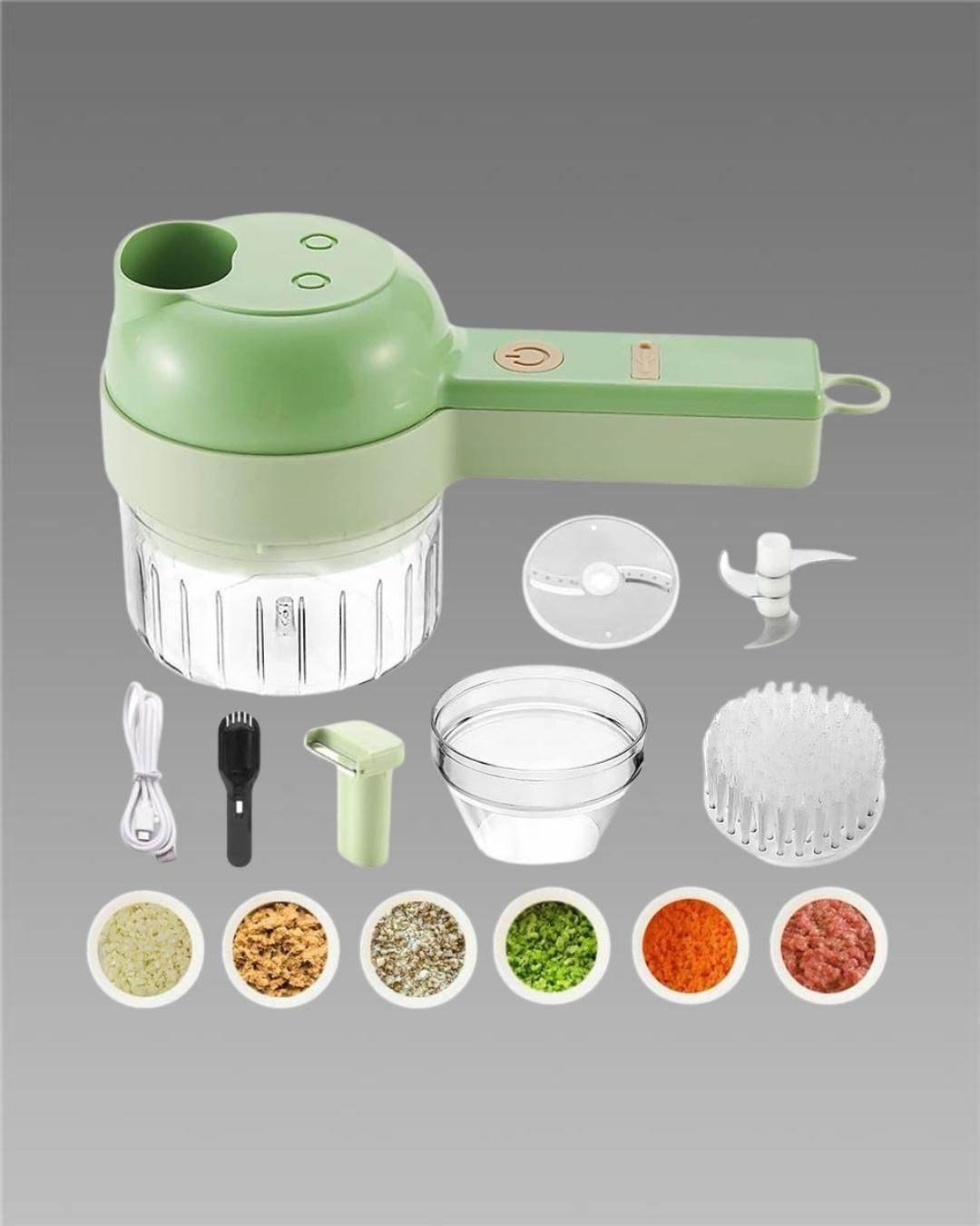 4 in 1 Portable Electric Vegetable Cutter Set - NARIX INDIA 