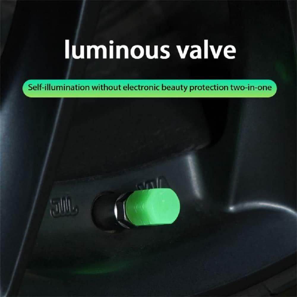 Universal Fluorescent Car Tire Valve Caps (Pack of 4) - NARIX INDIA 