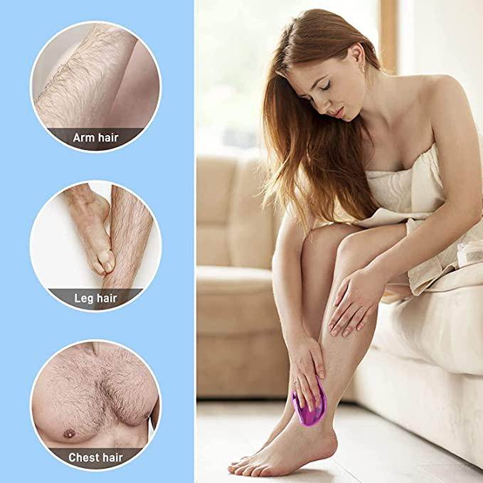 FLETIX Crystal Hair Eraser Stone, Painless Magic Crystal Hair Remover for Women Men, Hair Removal Eraser Exfoliator Tool for Arms Legs Back Bikini Body Any Part (Multicolor) - NARIX INDIA 