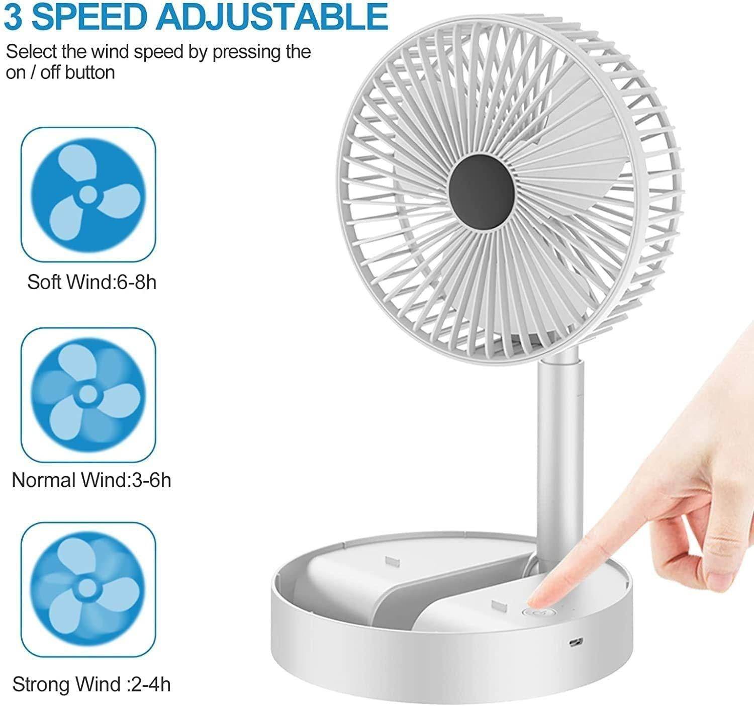 Powerful Rechargeable High Speed Table Desk Fan - NARIX INDIA 