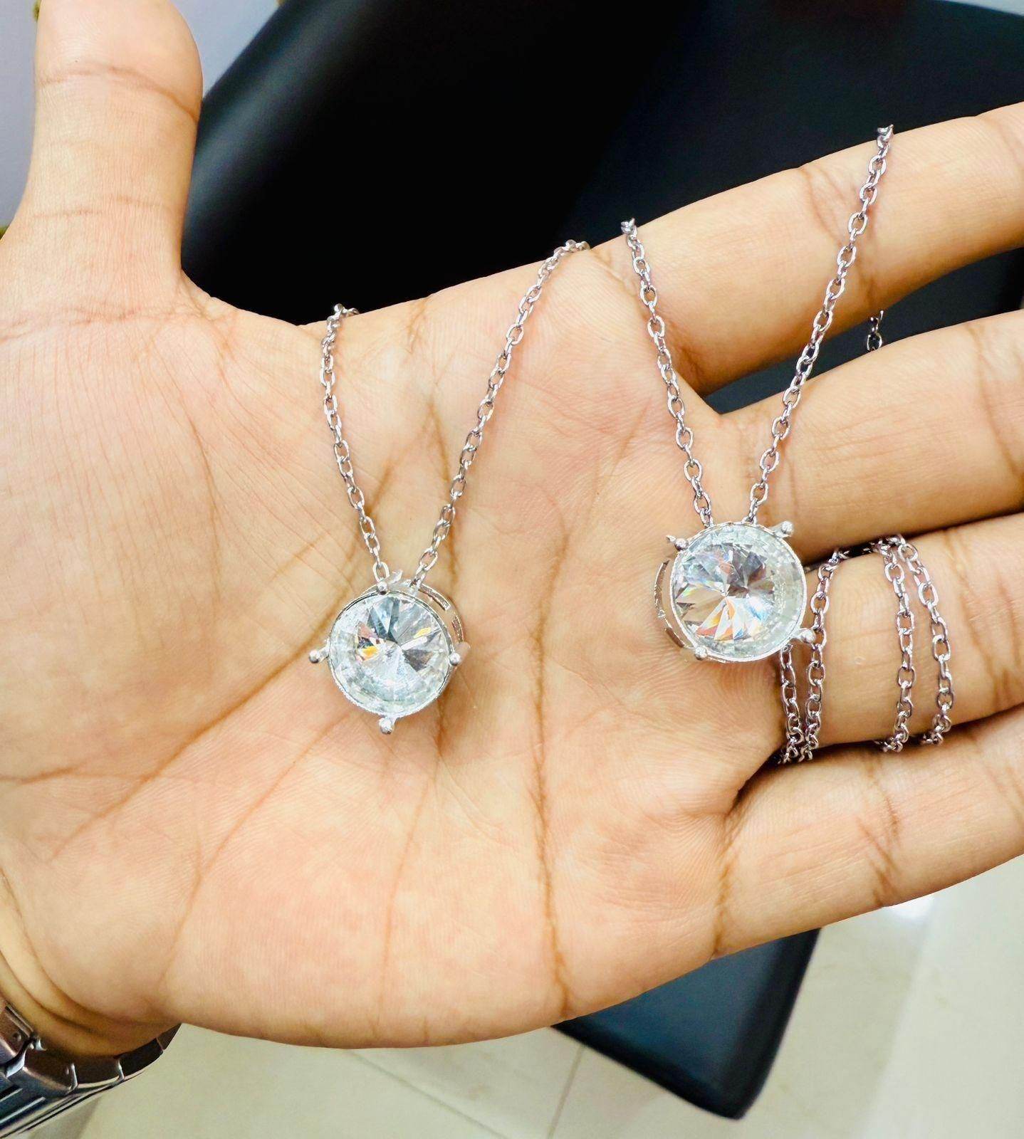 Weight Loss Stone Silver Necklace - NARIX INDIA 