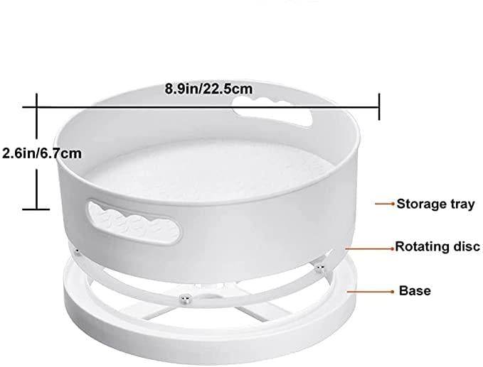 Multi-Purpose 360� Rotating Organizer Tray Use for Spice Rack, Cosmetic Organizer and Many more (Off-White Cream) - NARIX INDIA 
