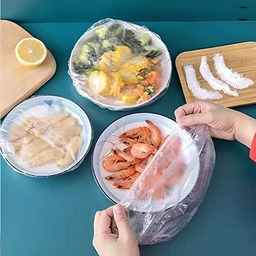 Plastic Bags - Reusable Elastic Food Storage Plastic Covers (Pack of 100) - NARIX INDIA 