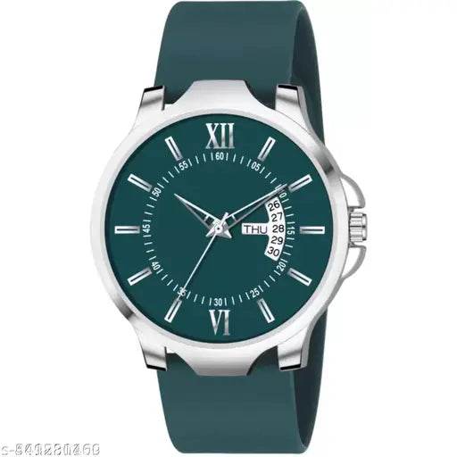 New Looking Day And Date Analog Watch For Men Romen Green 3K_06 - NARIX INDIA 